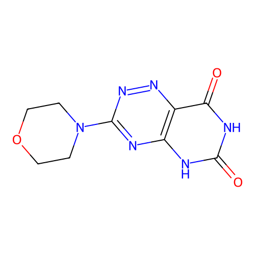 3-(morpholin-4-yl)pyrimido[4,5-e][1,2,4]triazine-6,8(5H,7H)-dione structure