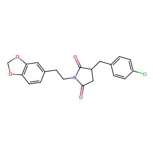 1-[2-(1,3-Benzodioxol-5-yl)ethyl]-3-(4-chlorobenzyl)pyrrolidine-2,5-dione structure