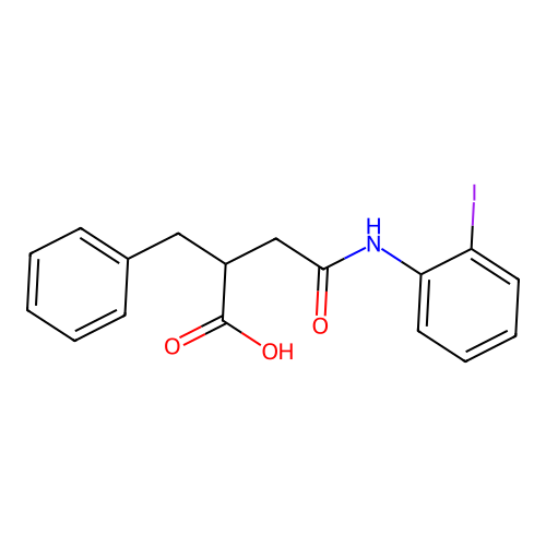 2-Benzyl-4-(2-iodoanilino)-4-oxobutanoic acid structure