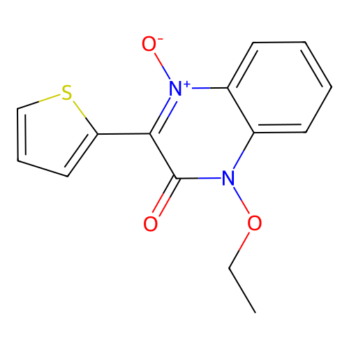 1-Ethoxy-4-oxy-3-thiophen-2-yl-1H-quinoxalin-2-one structure