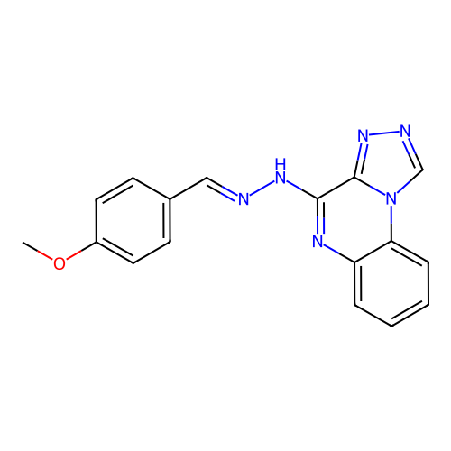 4-[(2E)-2-(4-methoxybenzylidene)hydrazinyl][1,2,4]triazolo[4,3-a]quinoxaline structure