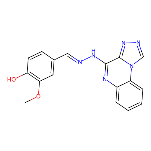 4-((2-([1,2,4]Triazolo[4,3-a]quinoxalin-4-yl)hydrazono)methyl)-2-methoxyphenol structure