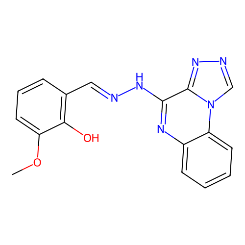2-((2-([1,2,4]Triazolo[4,3-a]quinoxalin-4-yl)hydrazono)methyl)-6-methoxyphenol structure