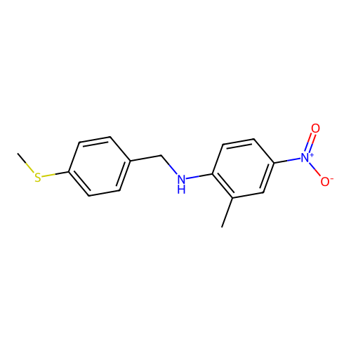 2-methyl-N-[4-(methylsulfanyl)benzyl]-4-nitroaniline structure