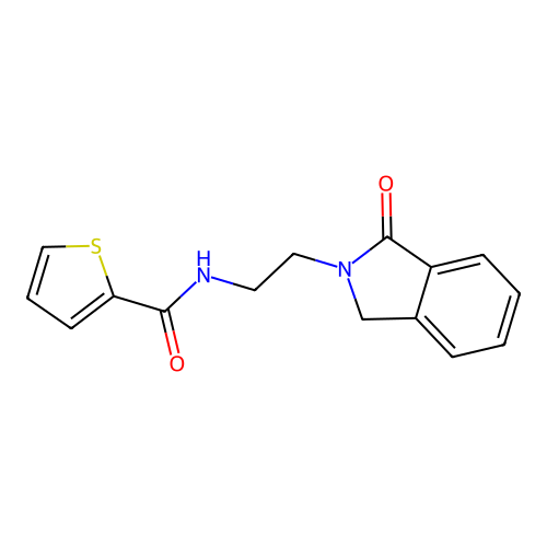 N-[2-(3-oxo-1H-isoindol-2-yl)ethyl]thiophene-2-carboxamide structure