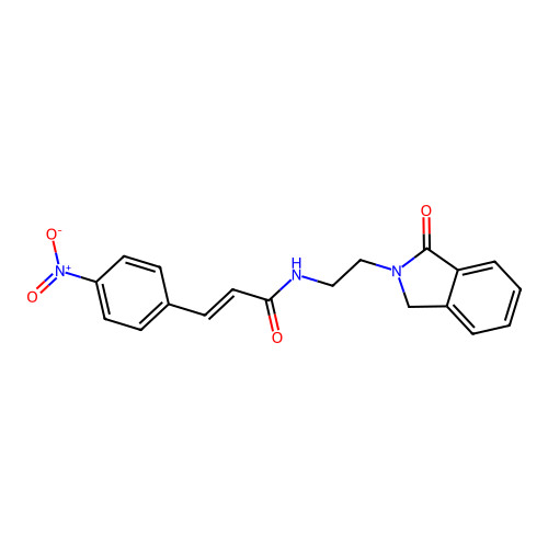 (2E)-3-(4-nitrophenyl)-N-[2-(1-oxoisoindolin-2-yl)ethyl]prop-2-enamide structure