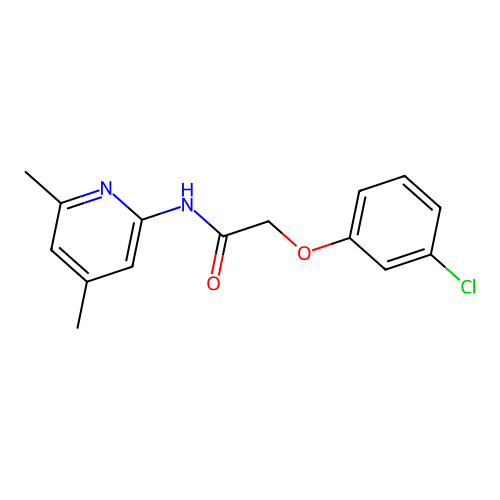 2-(3-chlorophenoxy)-N-(4,6-dimethyl-2-pyridinyl)acetamide structure