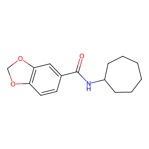 N-cycloheptyl-1,3-benzodioxole-5-carboxamide structure