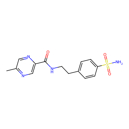 4-(2-(5-Methylpyrazine-2-carboxamido)ethyl)benzenesulfonamide structure