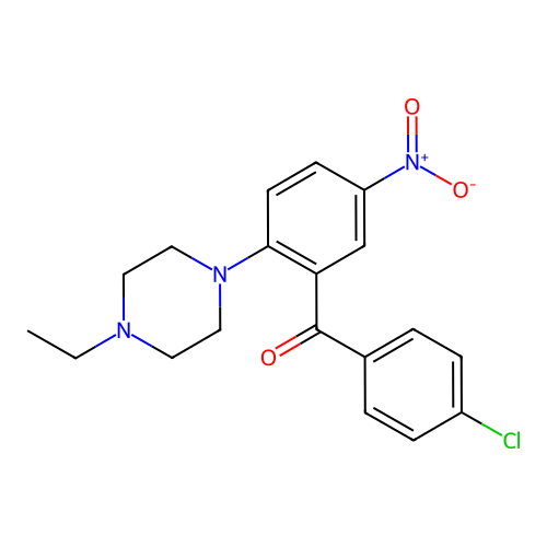 (4-Chlorophenyl)[2-(4-ethylpiperazin-1-yl)-5-nitrophenyl]methanone structure