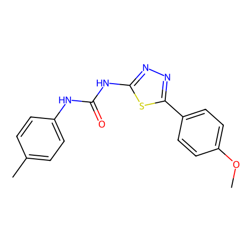 1-(5-(4-methoxyphenyl)-1,3,4-thiadiazol-2-yl)-3-(p-tolyl)urea structure
