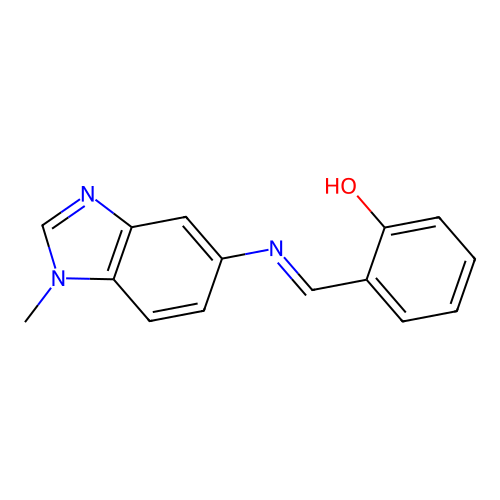 2-{(E)-[(1-methyl-1H-benzimidazol-5-yl)imino]methyl}phenol structure