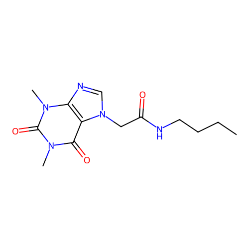 N-butyl-2-(1,3-dimethyl-2,6-dioxo-1,2,3,6-tetrahydro-7H-purin-7-yl)acetamide structure