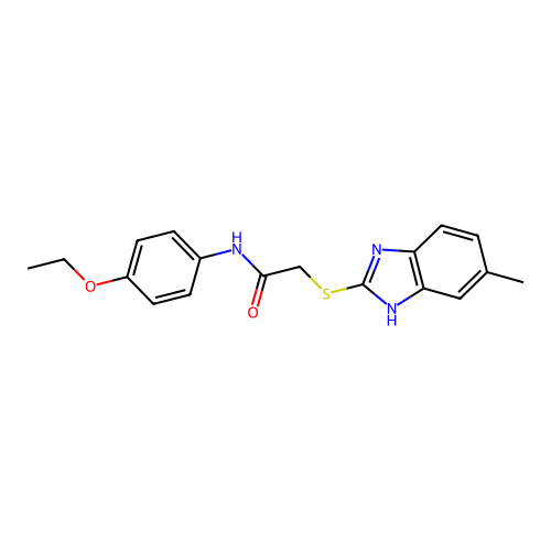 N-(4-ethoxyphenyl)-2-[(5-methyl-1H-benzimidazol-2-yl)thio]acetamide structure