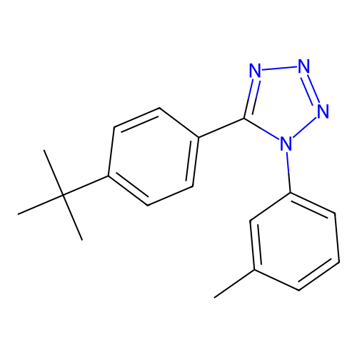 5-(4-tert-butylphenyl)-1-(3-methylphenyl)-1H-tetraazole structure