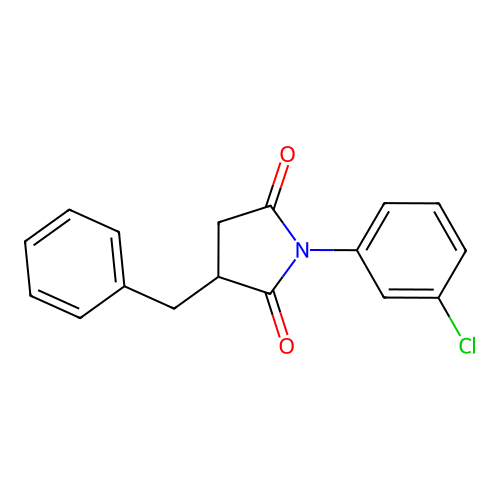 3-Benzyl-1-(3-chlorophenyl)pyrrolidine-2,5-dione structure