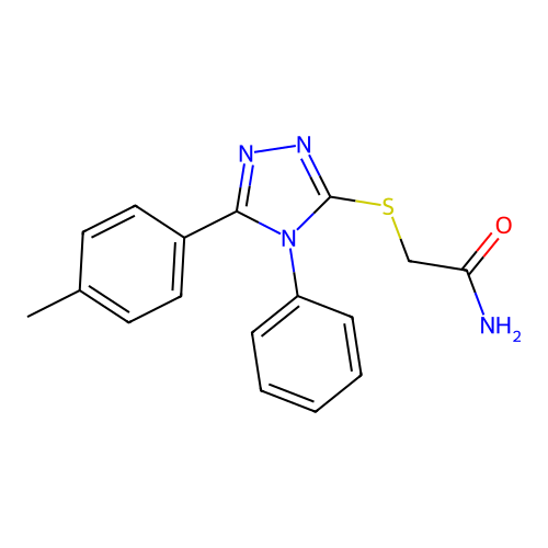 2-{[5-(4-methylphenyl)-4-phenyl-4H-1,2,4-triazol-3-yl]sulfanyl}acetamide structure