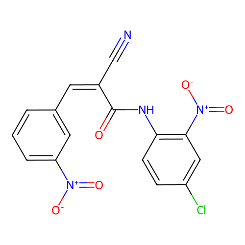 (Z)-N-(4-chloro-2-nitrophenyl)-2-cyano-3-(3-nitrophenyl)acrylamide structure