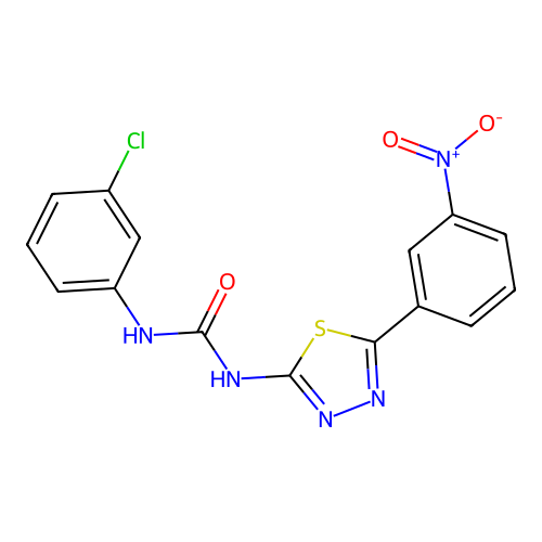 1-(3-Chlorophenyl)-3-[5-(3-nitrophenyl)-1,3,4-thiadiazol-2-yl]urea structure