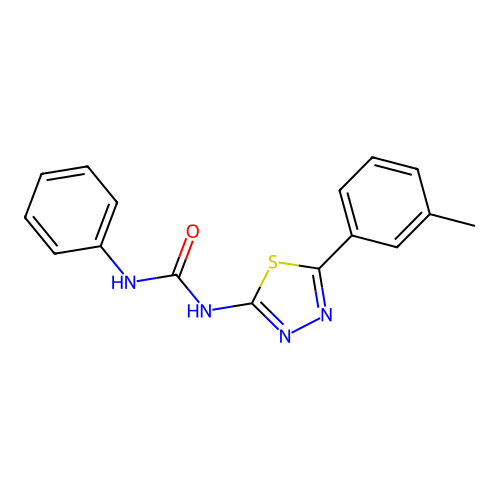 1-[(2E)-5-(3-methylphenyl)-1,3,4-thiadiazol-2(3H)-ylidene]-3-phenylurea structure