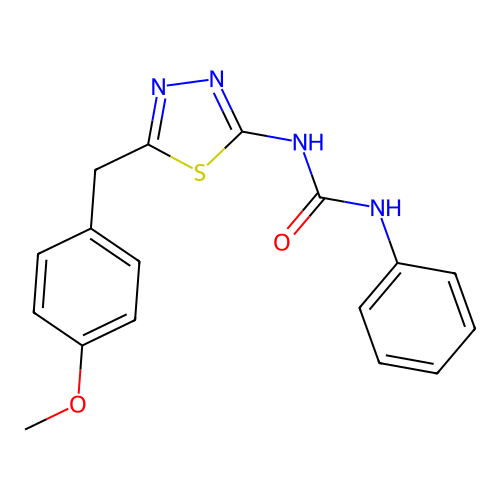 N-[5-(4-methoxybenzyl)-1,3,4-thiadiazol-2-yl]-N'-phenylurea structure