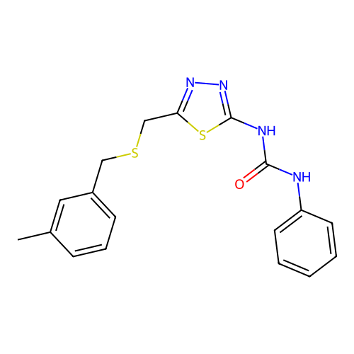 1-(5-{[(3-Methylbenzyl)sulfanyl]methyl}-1,3,4-thiadiazol-2-yl)-3-phenylurea structure