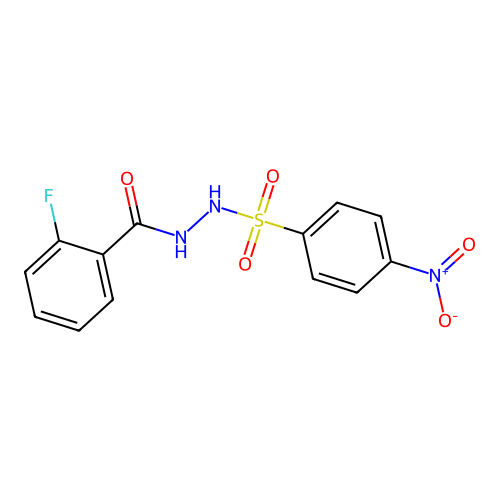 N'-(2-fluorobenzoyl)-4-nitrobenzenesulfonohydrazide structure