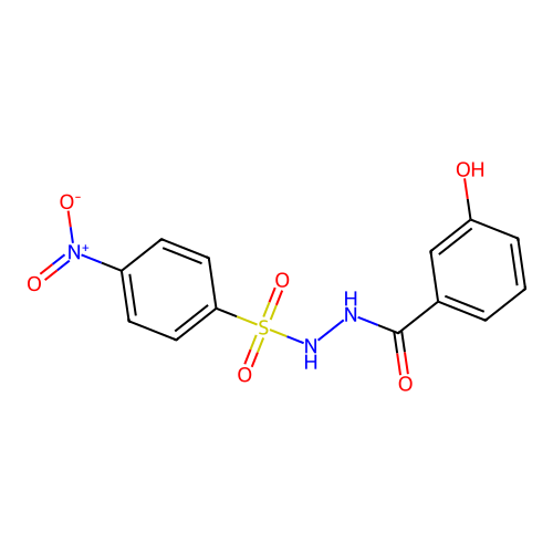 N'-(3-hydroxybenzoyl)-4-nitrobenzenesulfonohydrazide structure