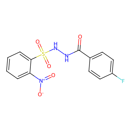 N'-(4-fluorobenzoyl)-2-nitrobenzenesulfonohydrazide structure