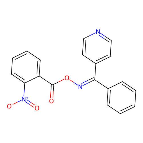 phenyl(4-pyridinyl)methanone O-{2-nitrobenzoyl}oxime structure