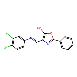 (4E)-4-[(3,4-dichloroanilino)methylidene]-2-phenyl-1,3-oxazol-5-one structure