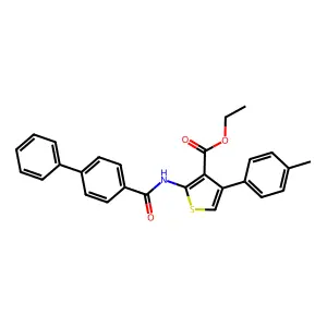 Ethyl 4-(4-methylphenyl)-2-[(4-phenylbenzoyl)amino]thiophene-3-carboxylate structure
