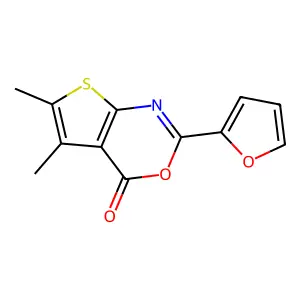 2-(Furan-2-yl)-5,6-dimethylthieno[2,3-d][1,3]oxazin-4-one structure