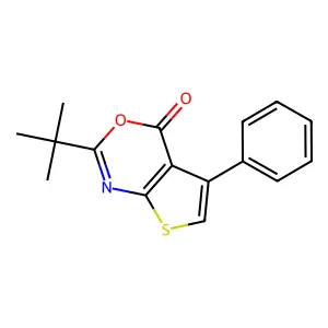 2-Tert-butyl-5-phenylthieno[2,3-d][1,3]oxazin-4-one structure