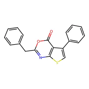 2-benzyl-5-phenyl-4H-thieno[2,3-d][1,3]oxazin-4-one structure