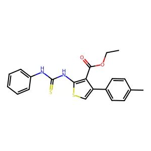 Ethyl 4-(4-methylphenyl)-2-(phenylcarbamothioylamino)thiophene-3-carboxylate structure