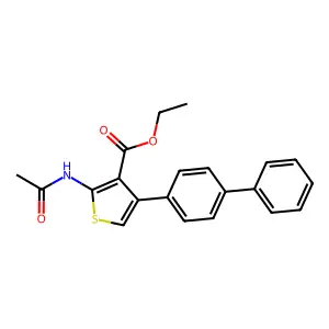 Ethyl 2-(acetylamino)-4-[1,1'-biphenyl]-4-yl-3-thiophenecarboxylate structure