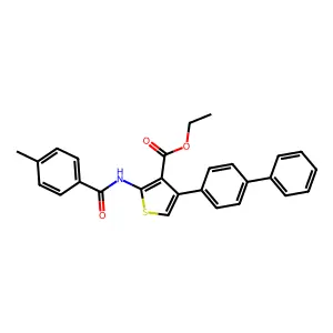 Ethyl 2-[(4-methylbenzoyl)amino]-4-(4-phenylphenyl)thiophene-3-carboxylate structure
