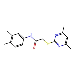 N-(3,4-dimethylphenyl)-2-[(4,6-dimethyl-2-pyrimidinyl)sulfanyl]acetamide structure