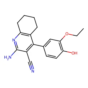 2-Amino-4-(3-ethoxy-4-hydroxyphenyl)-5,6,7,8-tetrahydroquinoline-3-carbonitrile structure