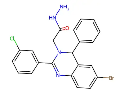 [6-Bromo-2-(3-chloro-phenyl)-4-phenyl-4H-quinazolin-3-yl]-acetic acid hydrazide structure