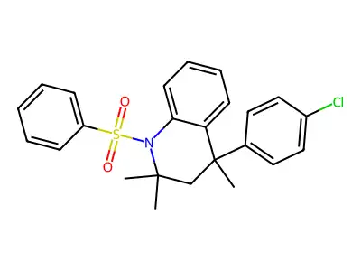 1-(benzenesulfonyl)-4-(4-chlorophenyl)-2,2,4-trimethyl-3H-quinoline structure