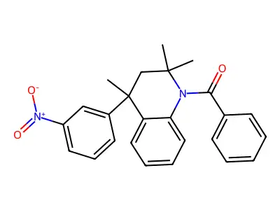 phenyl-[2,2,4-trimethyl-4-(3-nitrophenyl)-3H-quinolin-1-yl]methanone structure
