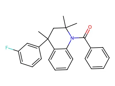 1-Benzoyl-4-(3-fluorophenyl)-2,2,4-trimethyl-1,2,3,4-tetrahydroquinoline structure