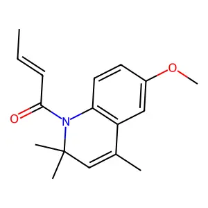 (E)-1-(6-methoxy-2,2,4-trimethylquinolin-1-yl)but-2-en-1-one structure