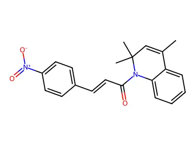 3-(4-Nitrophenyl)-1-(2,2,4-trimethyl-1-quinolyl)prop-2-en-1-one structure