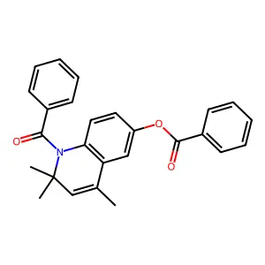 Benzoic acid 1-benzoyl-2,2,4-trimethyl-1,2-dihydro-quinolin-6-yl ester structure