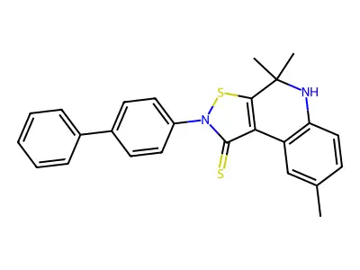 4,4,8-trimethyl-2-(4-phenylphenyl)-5H-[1,2]thiazolo[5,4-c]quinoline-1-thione structure