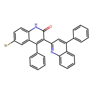 6-bromo-4-phenyl-3-(4-phenylquinolin-2-yl)-1H-quinolin-2-one structure