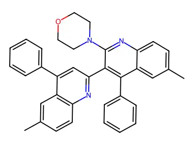 4-[6-Methyl-3-(6-methyl-4-phenylquinolin-2-yl)-4-phenylquinolin-2-yl]morpholine structure